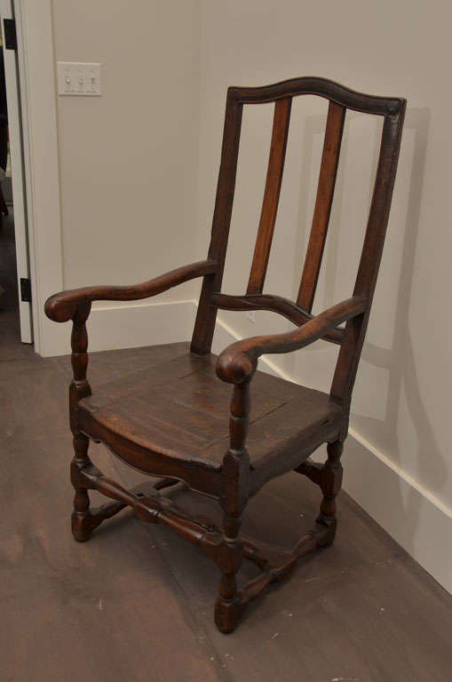 Wooden French Fauteuil, 19th C.  1