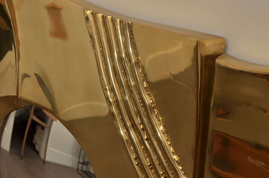 French Brass Mirror by Chervet