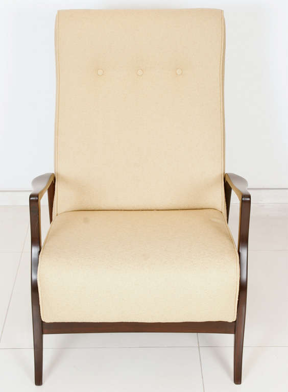 Brazilian Armchair in Imbuia Wood, Mid-Century Modern For Sale