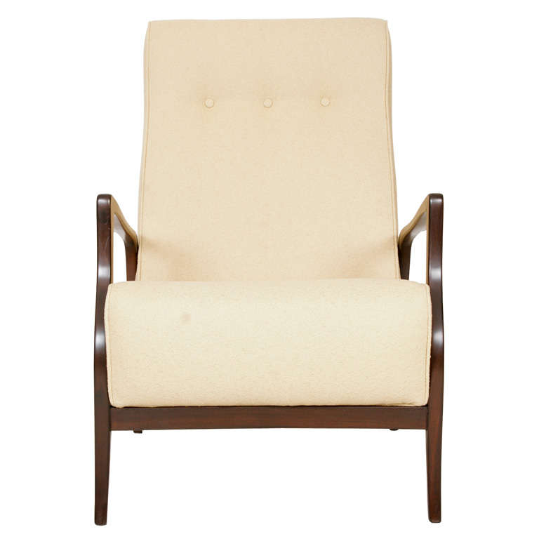Armchair in Imbuia Wood, Mid-Century Modern For Sale