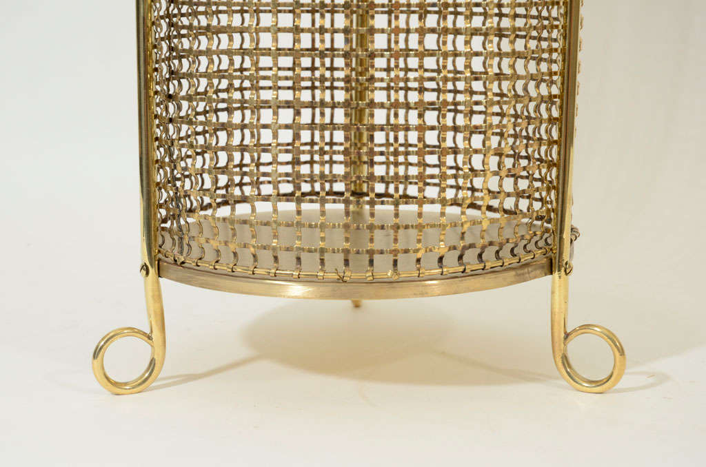 19th Century Polished Brass Mesh Waste Bin, Late 19th / Early 20th c.
