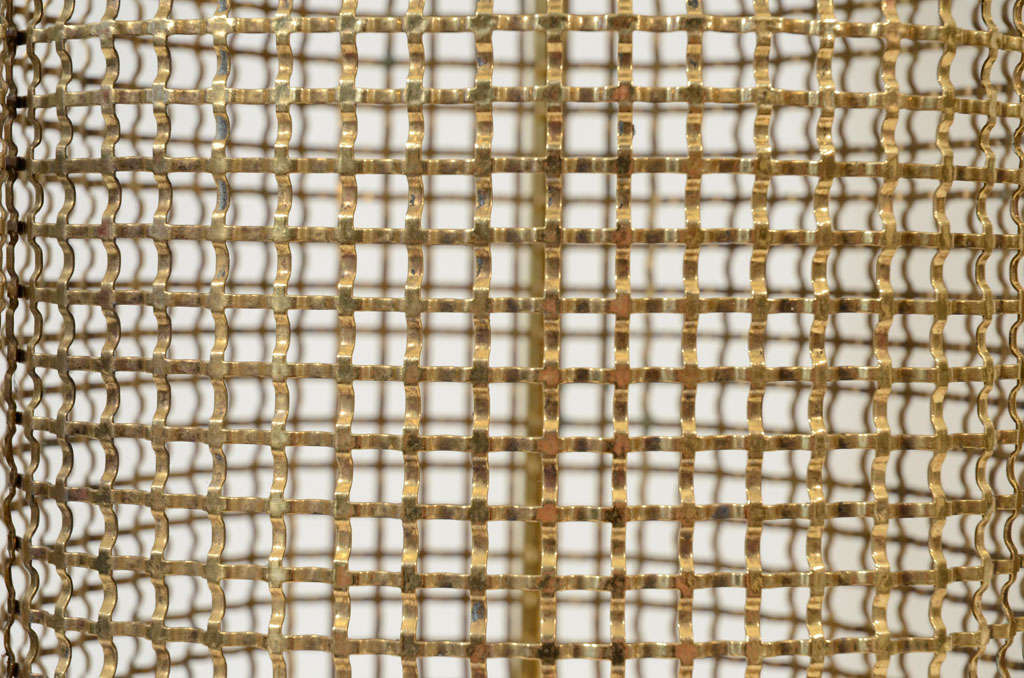Polished Brass Mesh Waste Bin, Late 19th / Early 20th c. 2