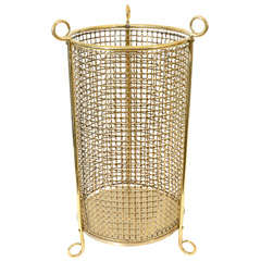 Polished Brass Mesh Waste Bin, Late 19th / Early 20th c.