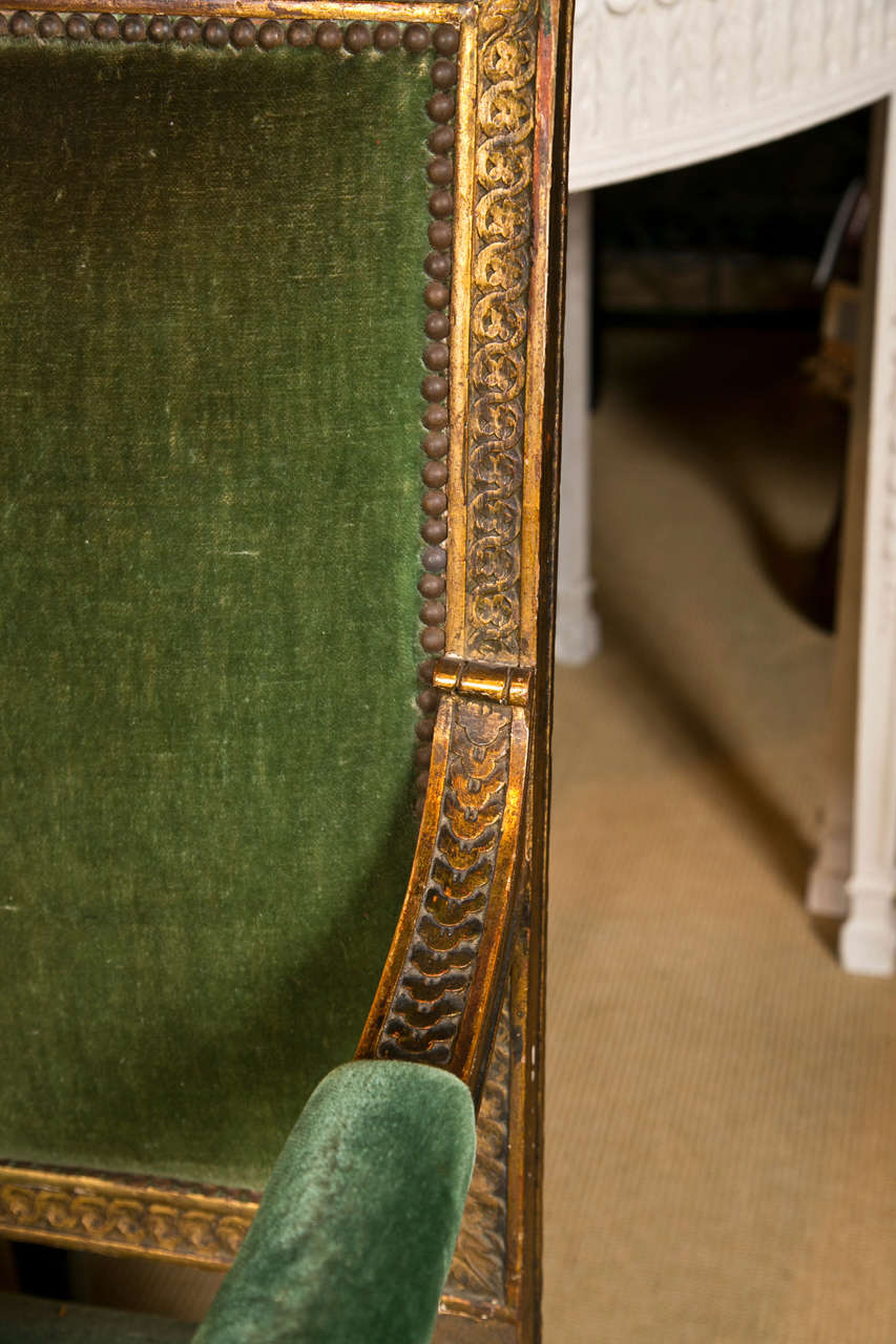 19th c Egyptian Revival Gilt Sofa In Good Condition In Stamford, CT