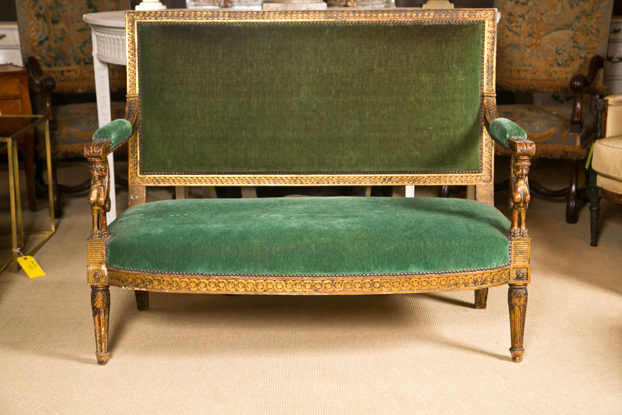 19th c Egyptian Revival Gilt Sofa 4