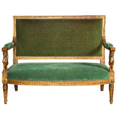 19th c Egyptian Revival Gilt Sofa