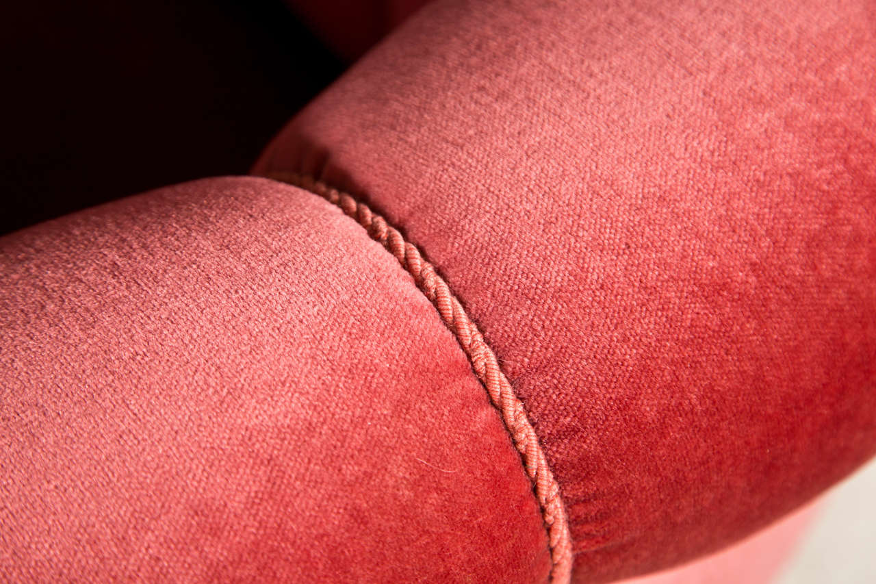 1940's English Channel Back Barrel Chairs with Nail Head Detail In Excellent Condition In Stamford, CT