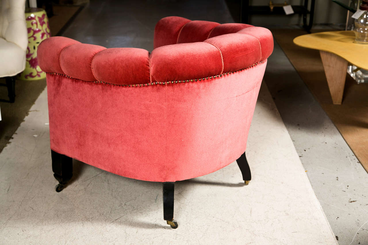 1940's English Channel Back Barrel Chairs with Nail Head Detail 3