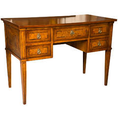 Italian Neo-Classical Marquetry Baned Desk