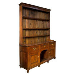 Antique English Oak sideboard with Shelved Hutch