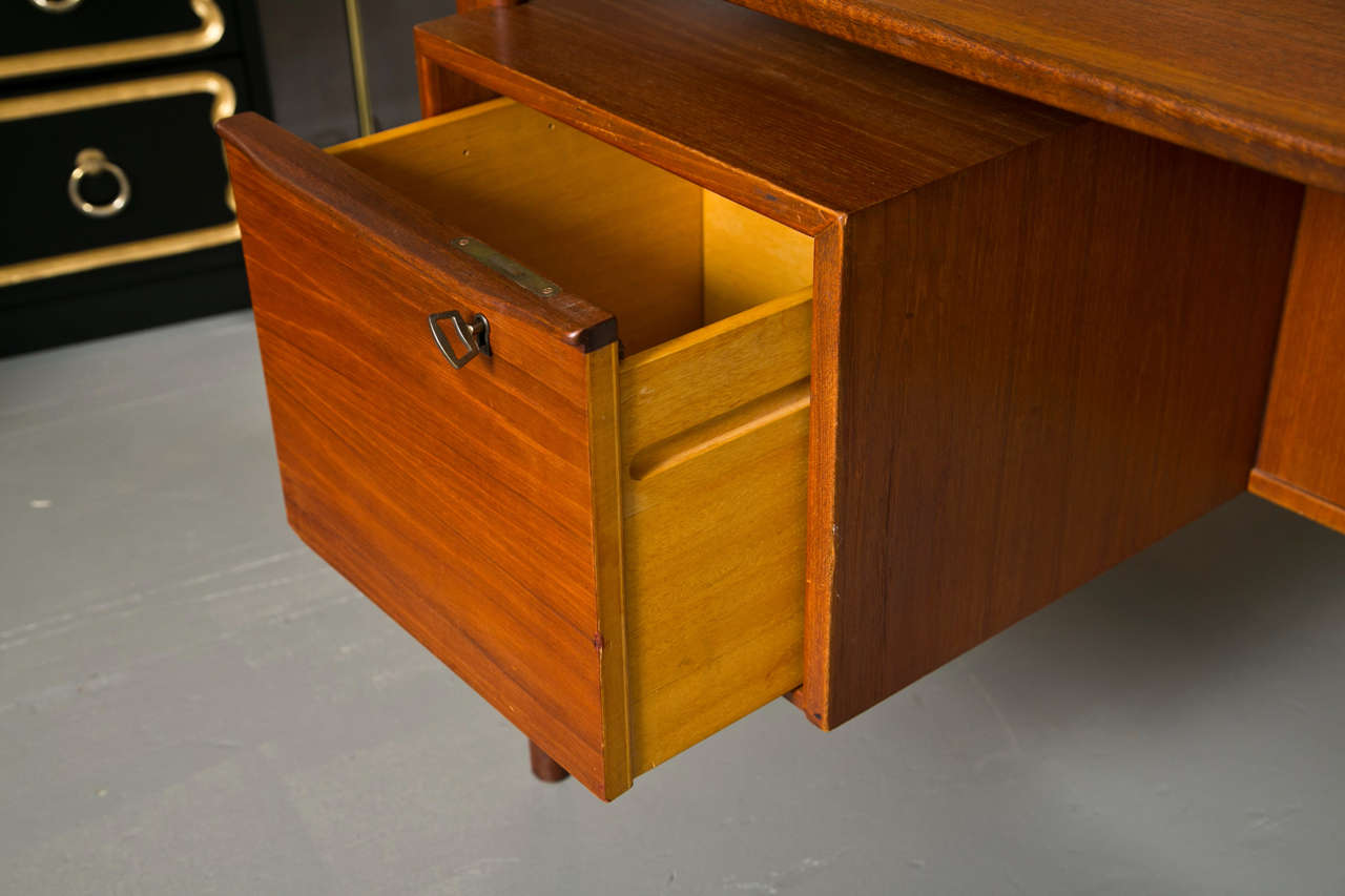 Mid Century Teak Two Sided Desk at 1stdibs