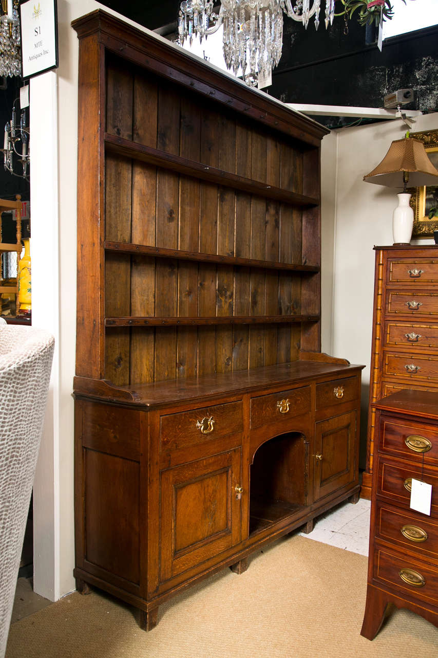 Antique English Oak sideboard with Shelved Hutch at 1stDibs antique