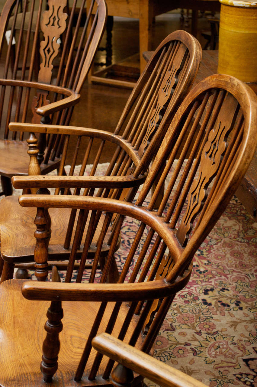 Set of Eight High-Back Windsor Armchairs, English, circa 1850 For Sale 1