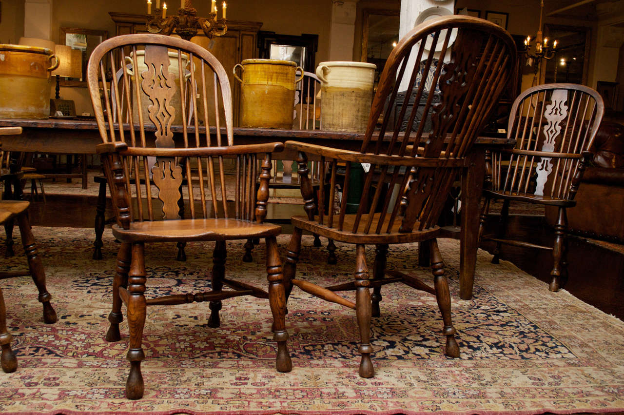 Set of Eight High-Back Windsor Armchairs, English, circa 1850 For Sale 2