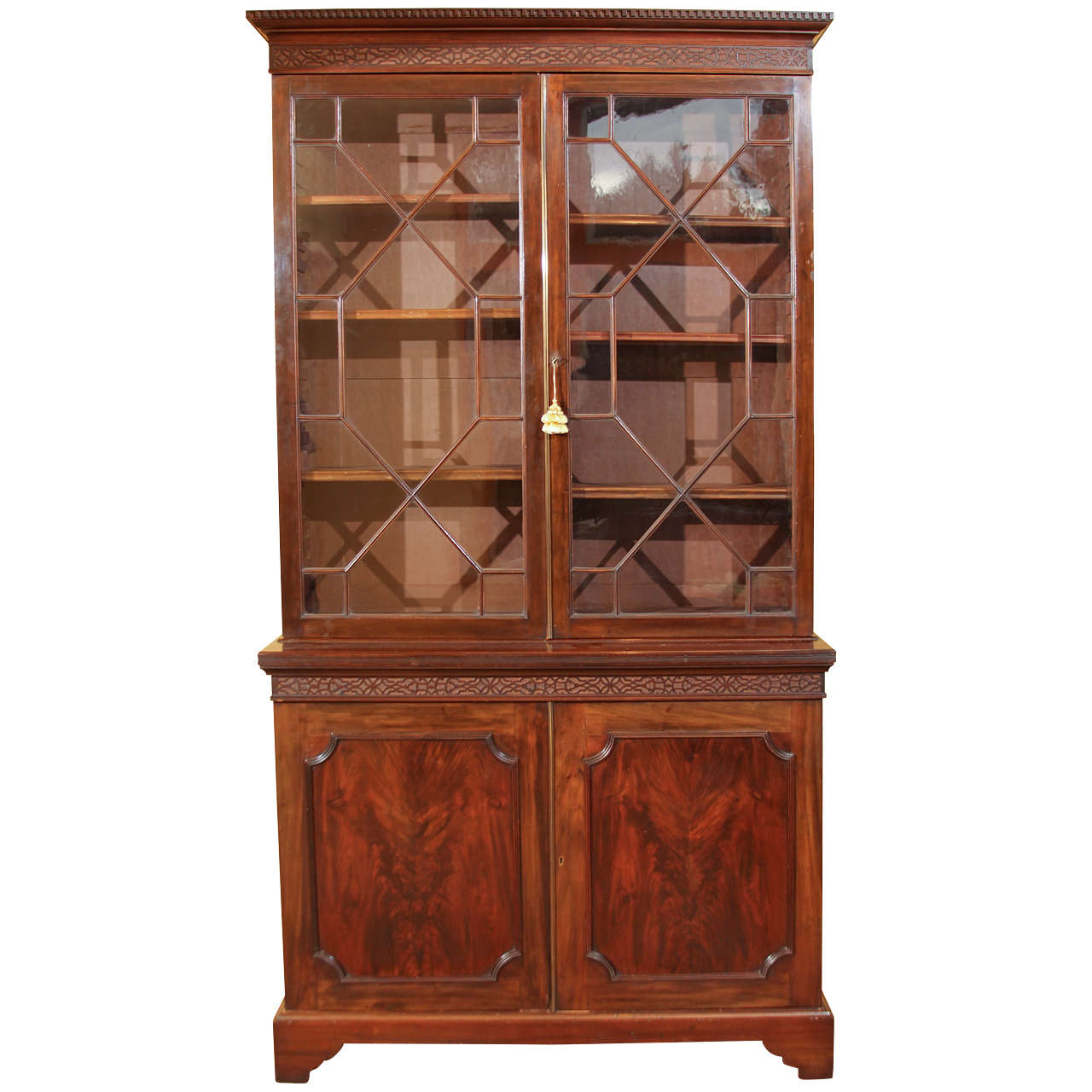 English George III Bookcase with Glass Doors For Sale