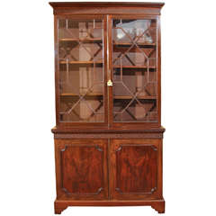 English George III Bookcase with Glass Doors