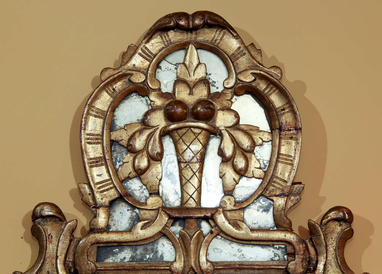 Louis XVI 18th Century Italian Gilt Mirror