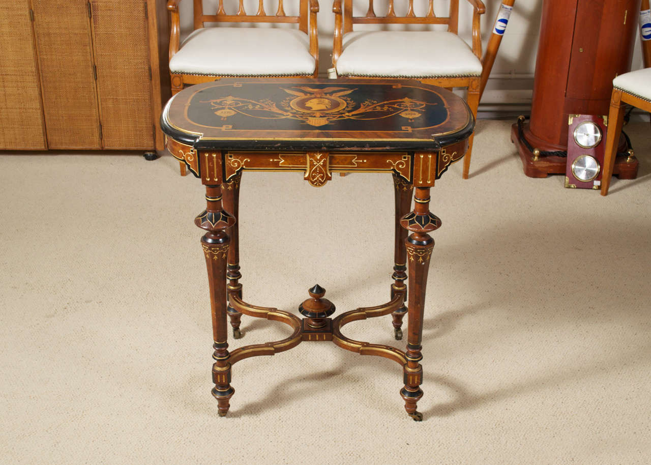 ***Saturday Sale***
This Centennial Celebration table was manufactured to commemorate the United States Centennial and marketed at the Centennial Exposition held in Philadelphia Pa. in 1876. This type of table was only manufactured for a short time