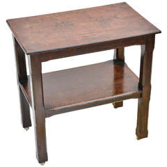 English 19th Century Miniature Gothic Influenced Oak Trolley Side Table