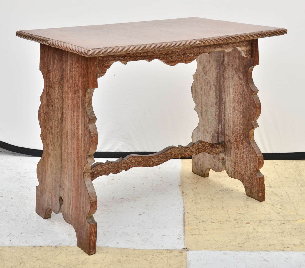 1930s Brazilian Cerused Portuguese Colonial Influenced Side Table