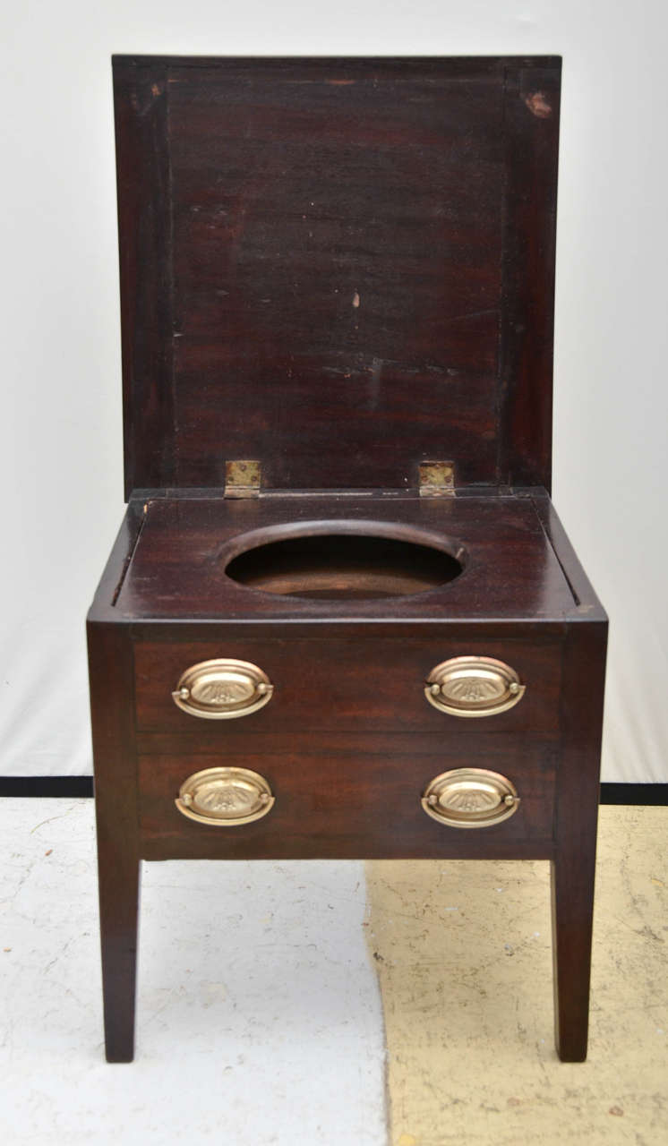 Mahogany English Early 19th Century Georgian False Drawer Low Table For Sale