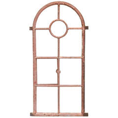 English Victorian Arch Top Cast Iron Window Frame
