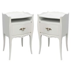 John Widdicomb White Lacquer Nightstands, USA, 1960s