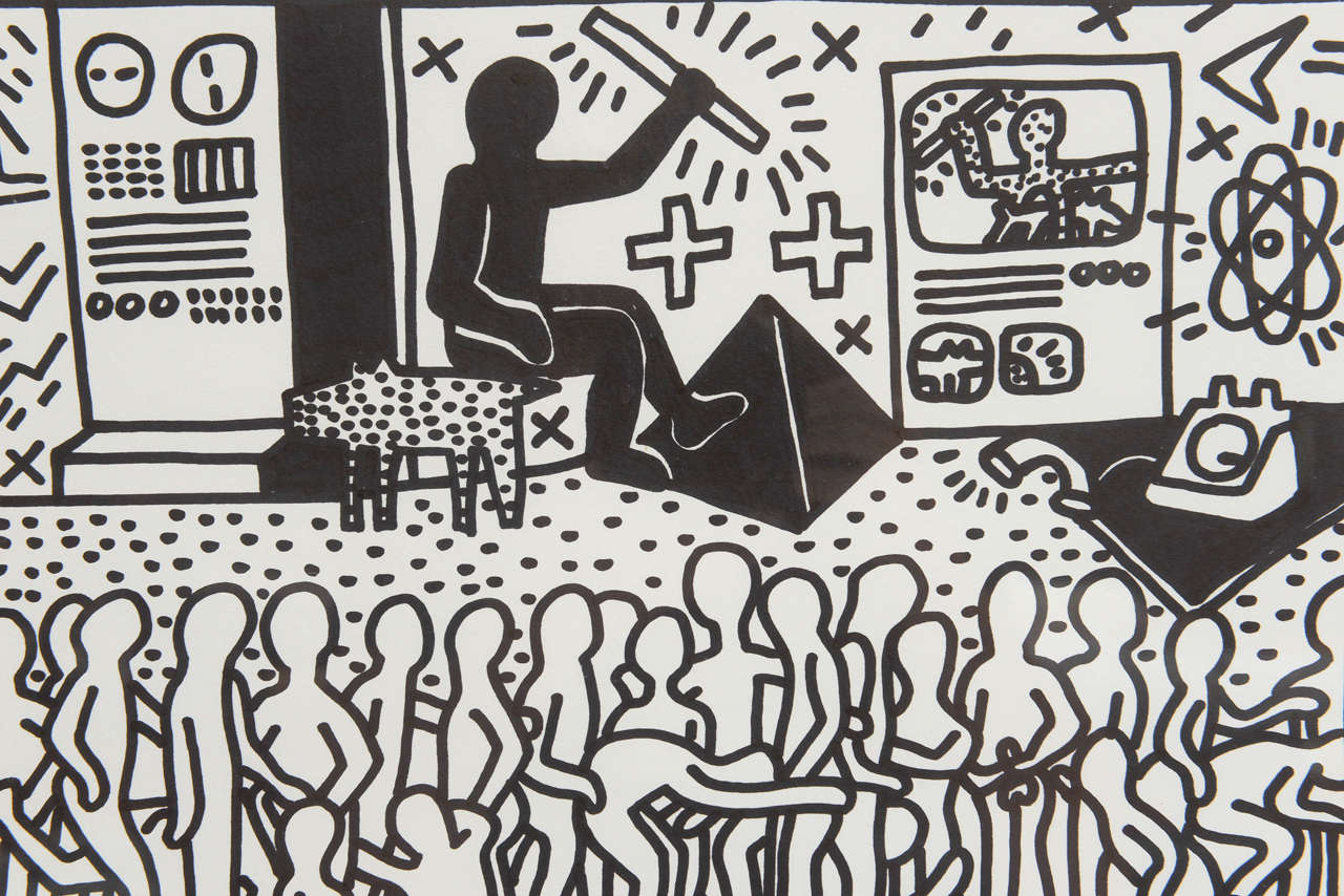 Paper Keith Haring Serigraph, New York 1982