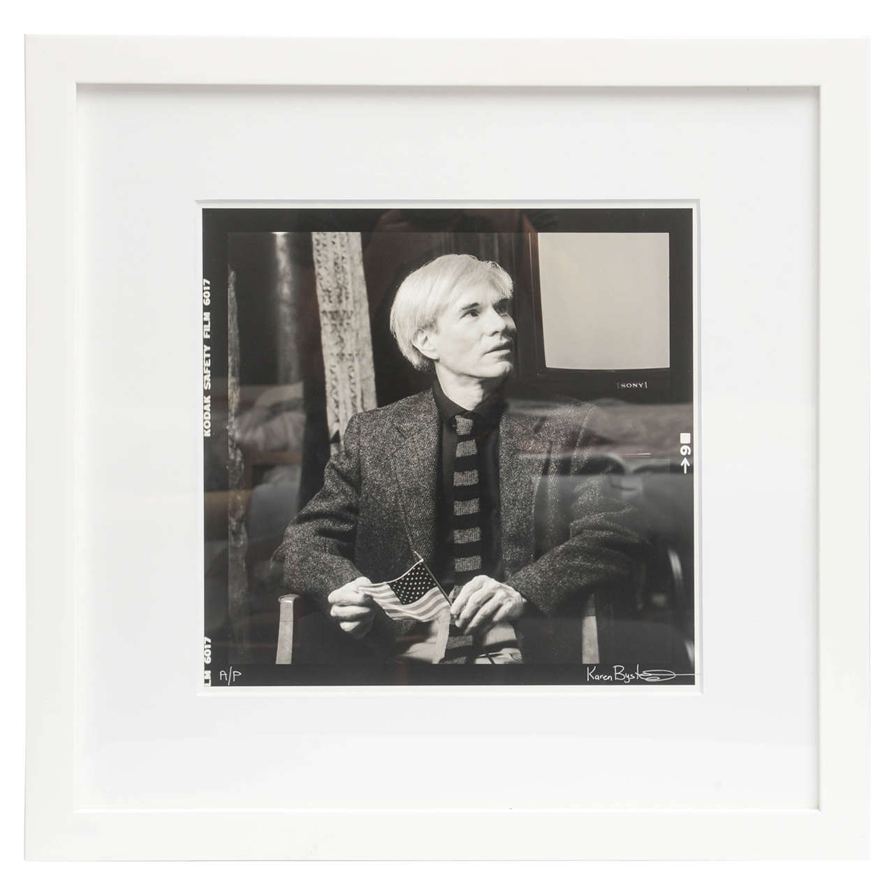 Andy Warhol Portrait by Karen Bystedt, 1980s, New York For Sale