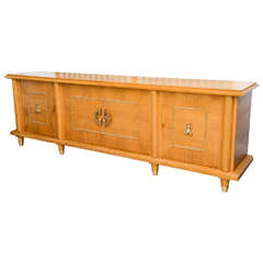 Fine French Modern Ash and Bronze-Mounted Sideboard or Buffet, Mercier Freres
