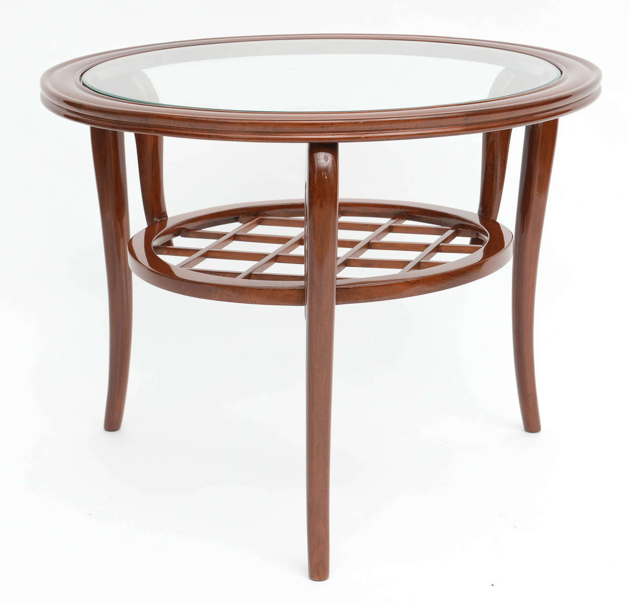 Mid-Century Modern Italian Modern Mahogany and Glass Cocktail or Occasional Table For Sale