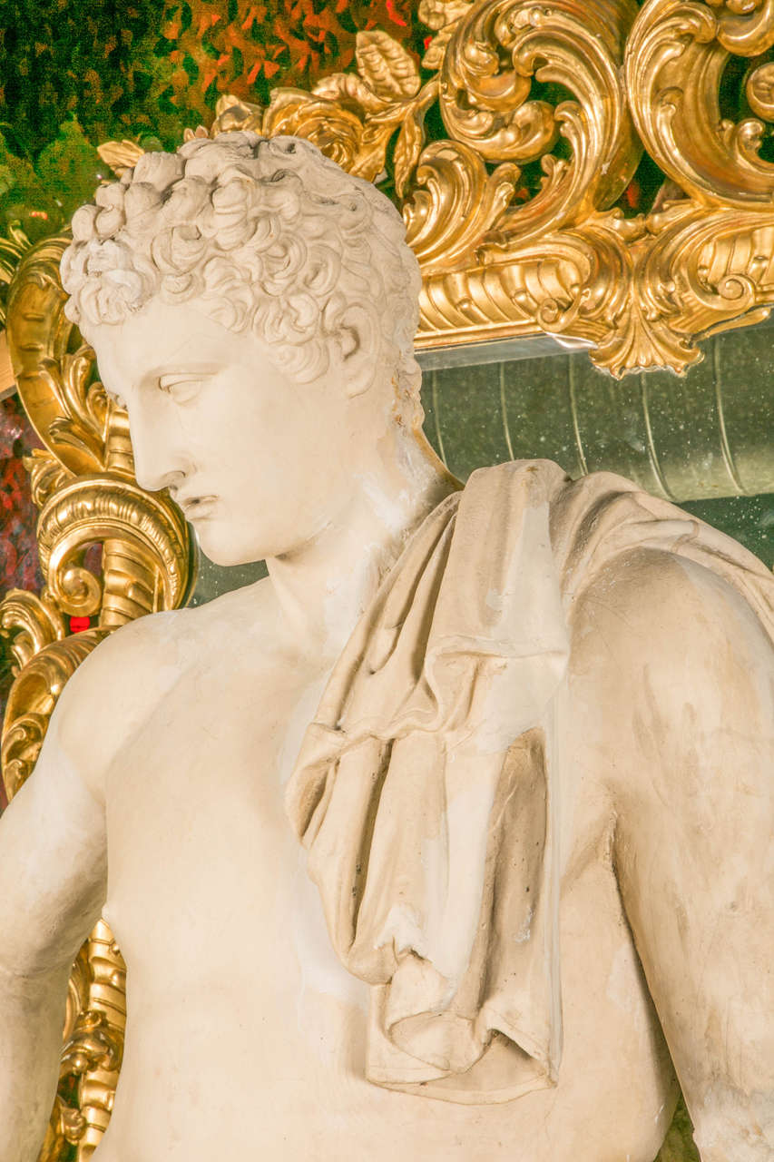 Huge reproduction of the antik statue of Hermes, lucite For Sale 1