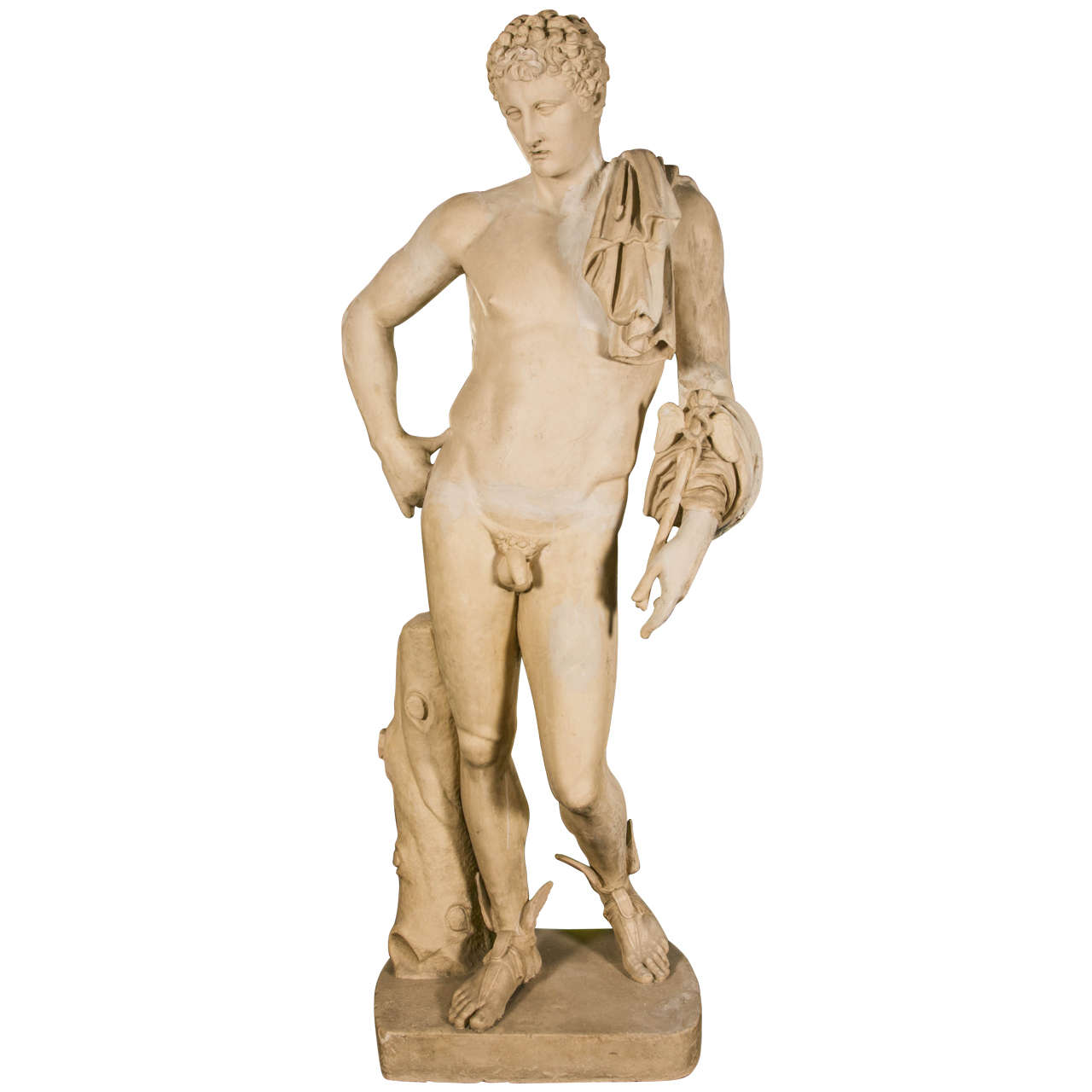 Huge reproduction of the antik statue of Hermes, lucite For Sale