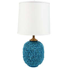 Turquoise Rörstrand Lamp by Gunnar Nylund