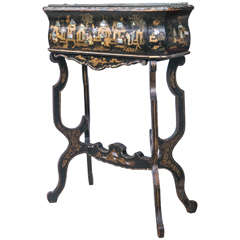 Chinoiserie  Lacquer Plant Stand