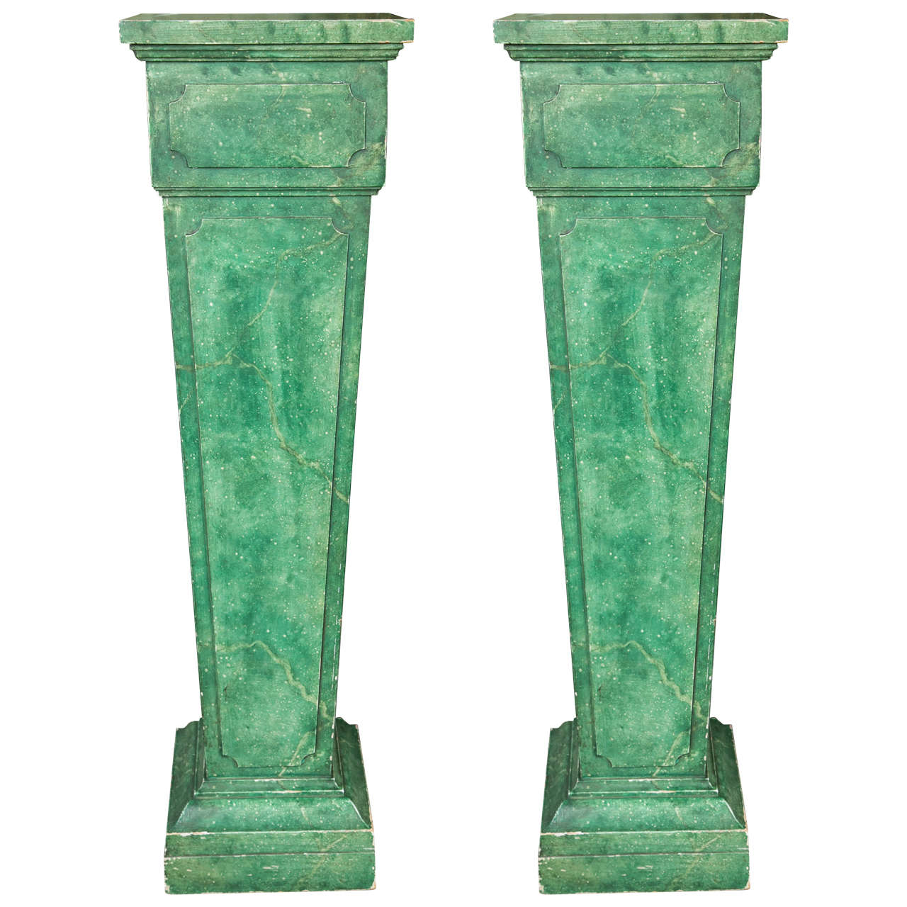 Faux Marble Painted Pedestals For Sale