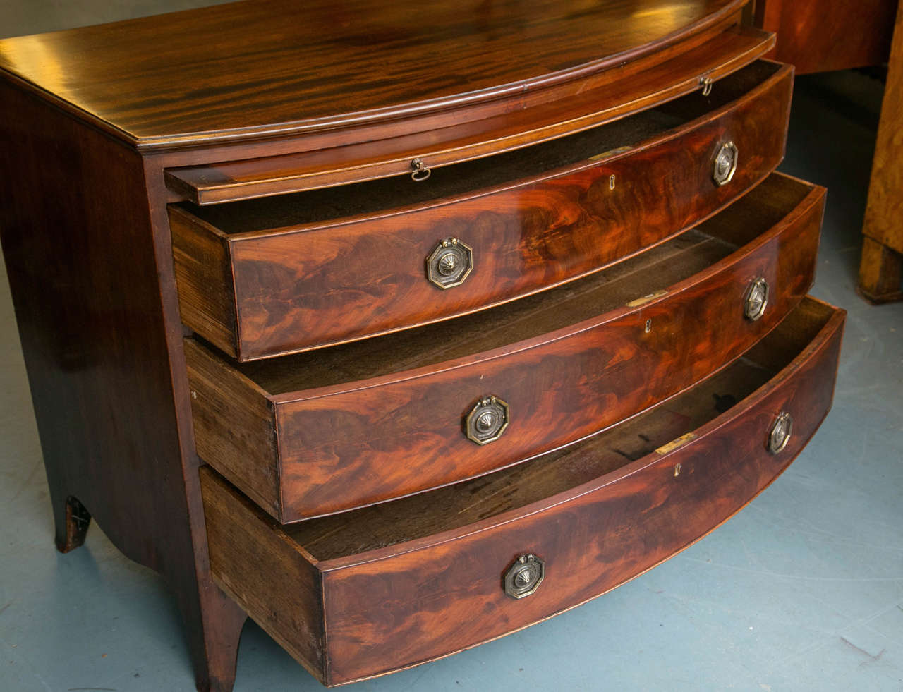 18th Century Mahogany Bow Front Chest of Drawers