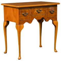 English Yew Three-Drawer Lowboy