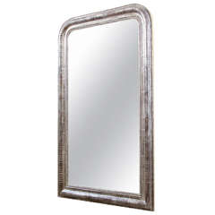Antique 19th Century Louis Phillipe Silver Mirror