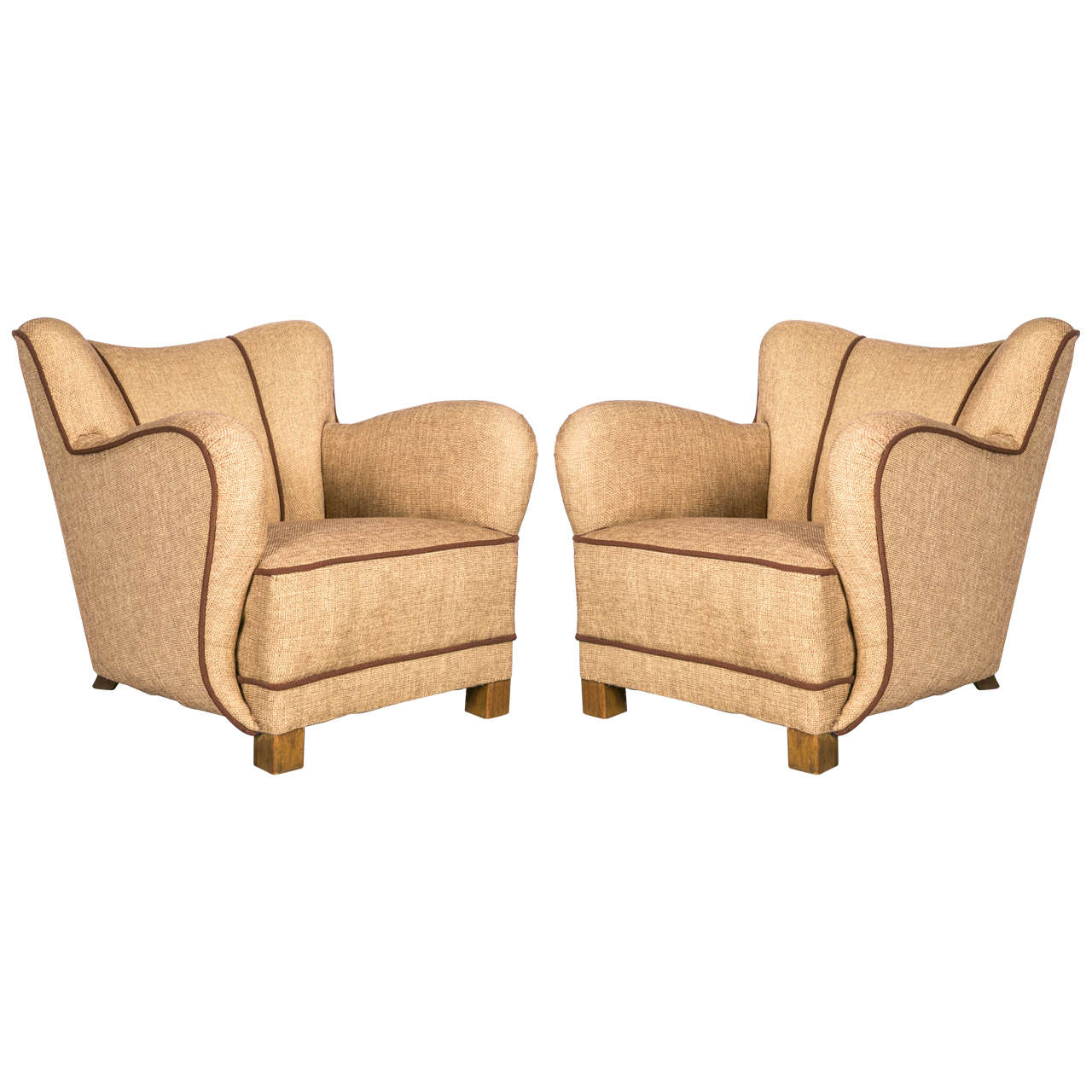 Pair of Lounge Armchairs For Sale