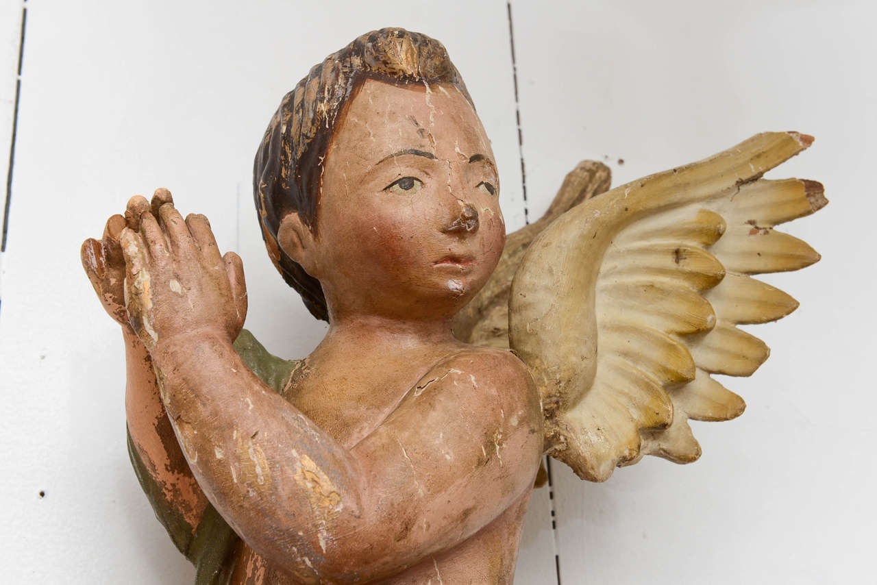Arte popolare Angelo spagnolo intagliato in vendita