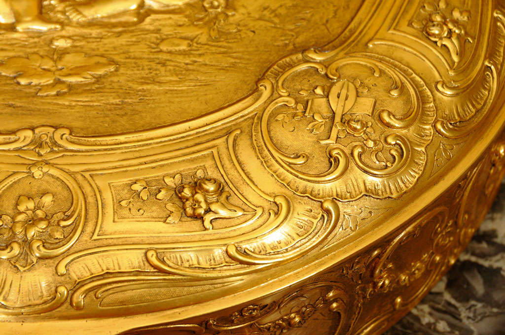 19th Century 19th c bronze dore large box