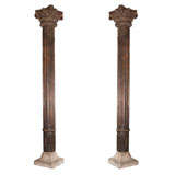 Pair of Monumental Wood Architectural Columns