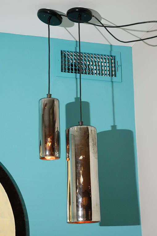 Mirrored Glass Cylinder Pendants By Rogan Gregory