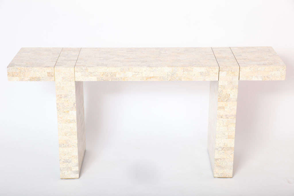 American Sleek Tessellated Stone Console by Maitland Smith