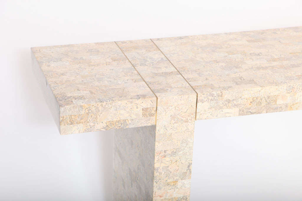20th Century Sleek Tessellated Stone Console by Maitland Smith