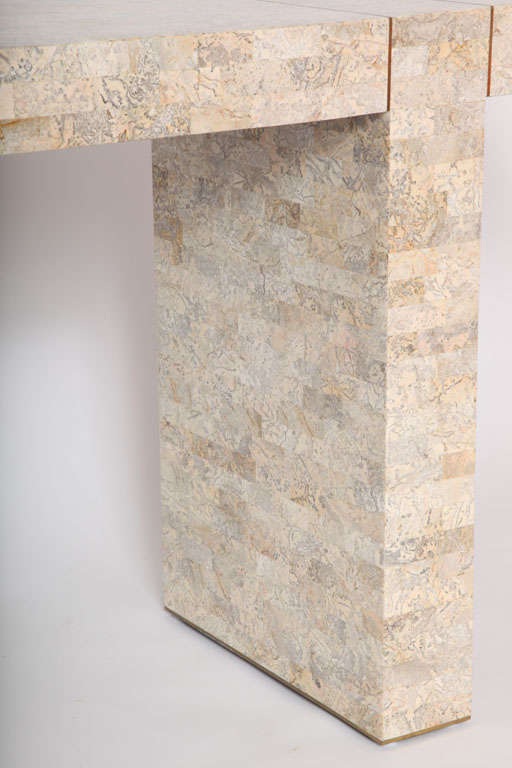 Sleek Tessellated Stone Console by Maitland Smith 4