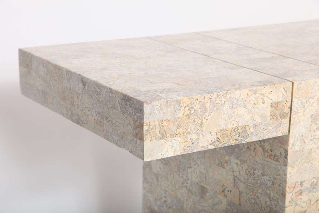 Sleek Tessellated Stone Console by Maitland Smith 5