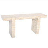Sleek Tessellated Stone Console by Maitland Smith