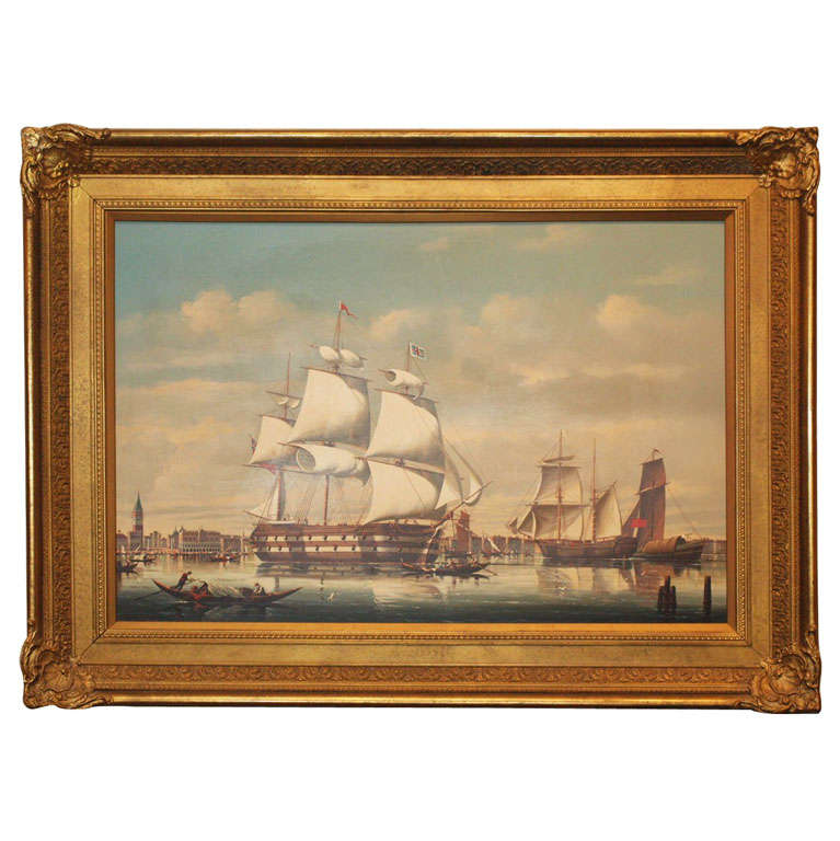 Beautiful old Venetian oil on panel painting For Sale